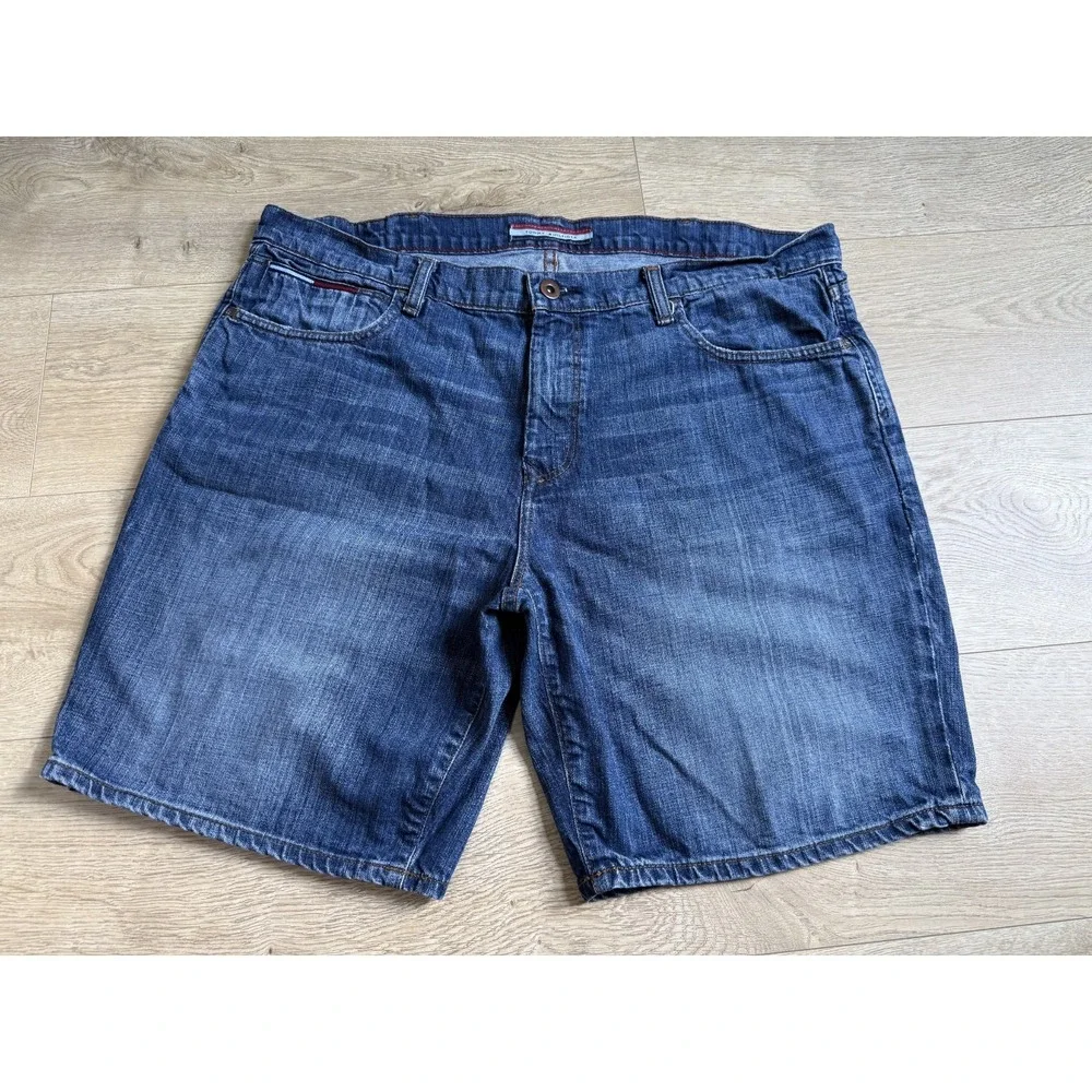 EUC Mens y2k Tommy Hilfiger jean shorts jorts stretch denim medium wash size 38